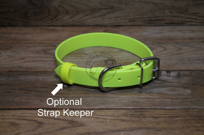 Neon Yellow Biothane Dog Collar - 1 inch (25mm) wide