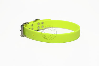Neon Yellow Biothane Dog Collar - 1 inch (25mm) wide
