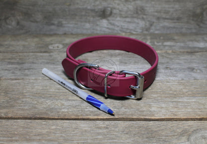 Wine Merlot Biothane Dog Collar - 1 inch (25mm) wide