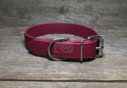 Wine Merlot Biothane Dog Collar - 1 inch (25mm) wide