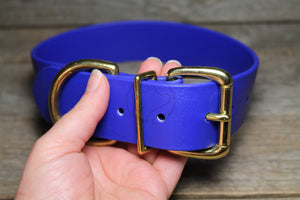 Royal Blue Biothane Dog Collar - Extra Wide - 1.5 inch (38mm) wide