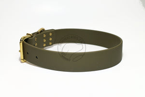 Olive Green Biothane Dog Collar - Extra Wide - 1.5 inch (38mm) wide