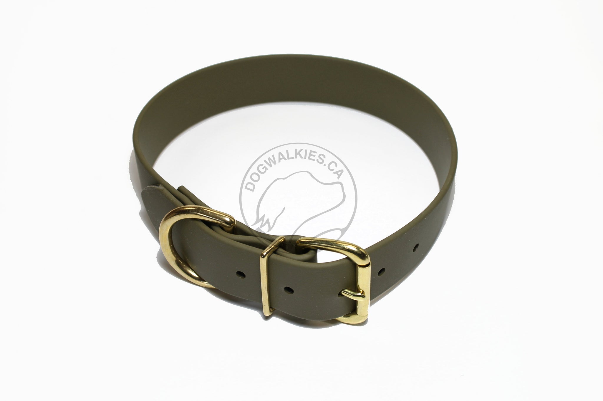 Olive Green Biothane Dog Collar - Extra Wide - 1.5 inch (38mm) wide