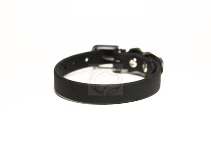 Jet Black Biothane Small Dog Collar - 1/2" (12mm) wide