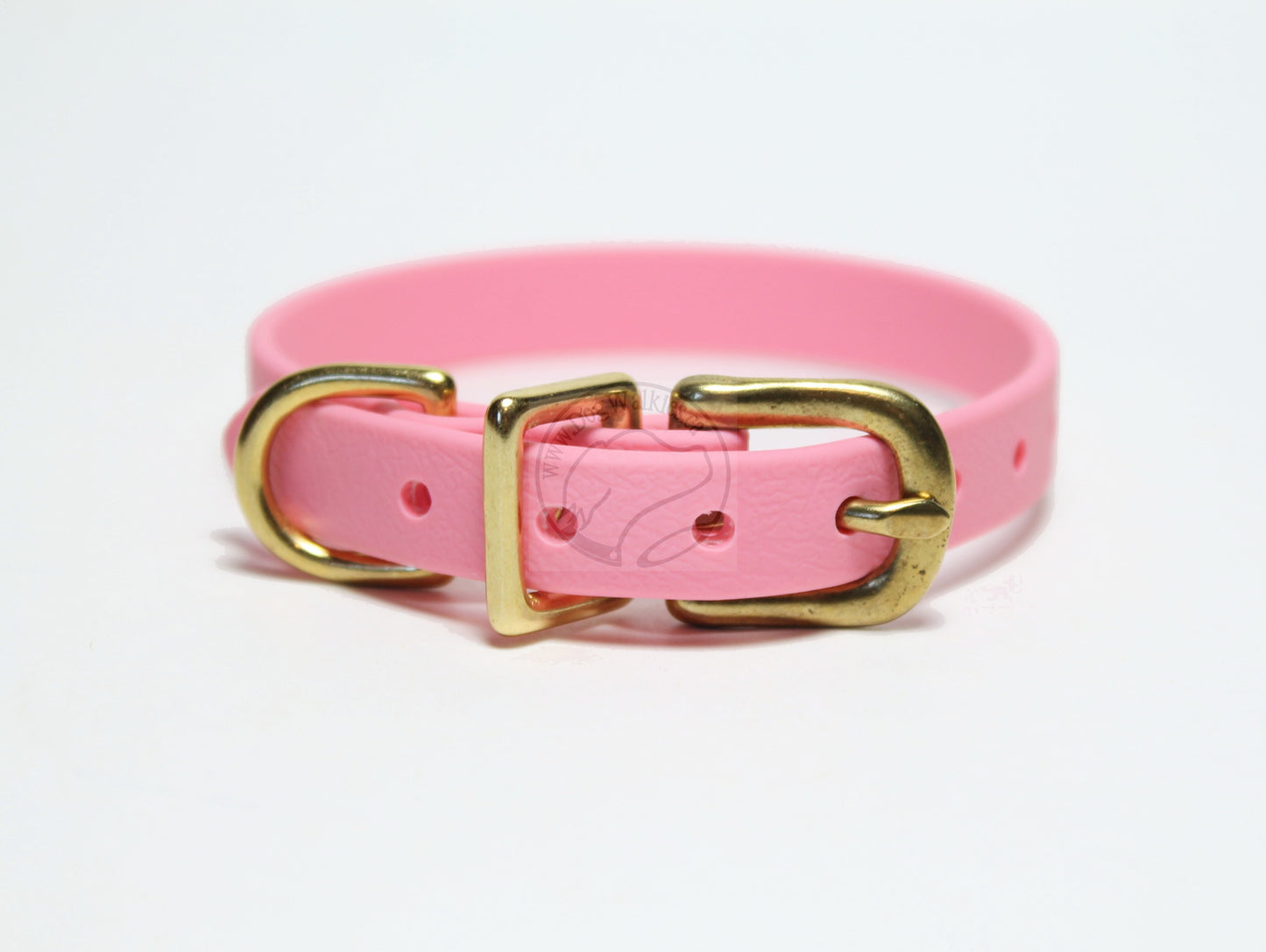 Bubblegum Pink Biothane Small Dog Collar - 1/2" (12mm) wide