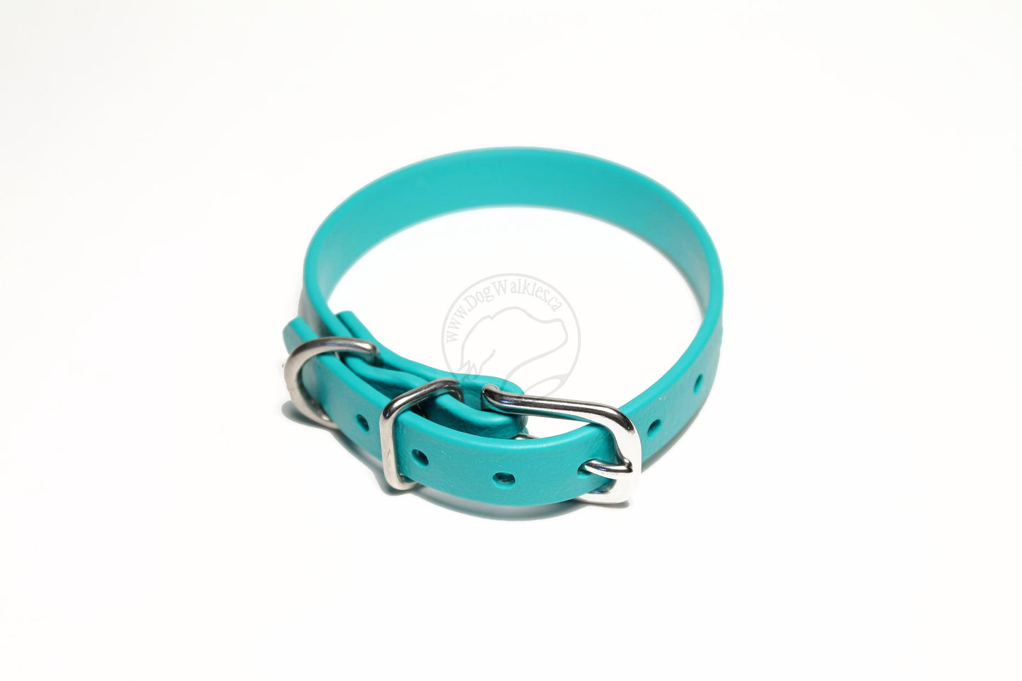 Teal Biothane Small Dog Collar - 1/2" (12mm) wide