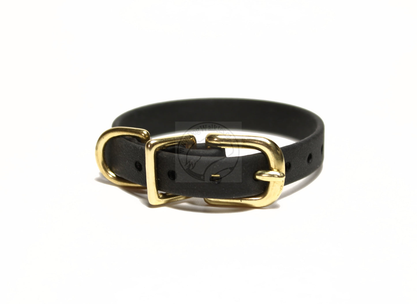 Jet Black Biothane Small Dog Collar - 1/2" (12mm) wide