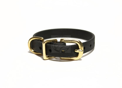 Jet Black Biothane Small Dog Collar - 1/2" (12mm) wide