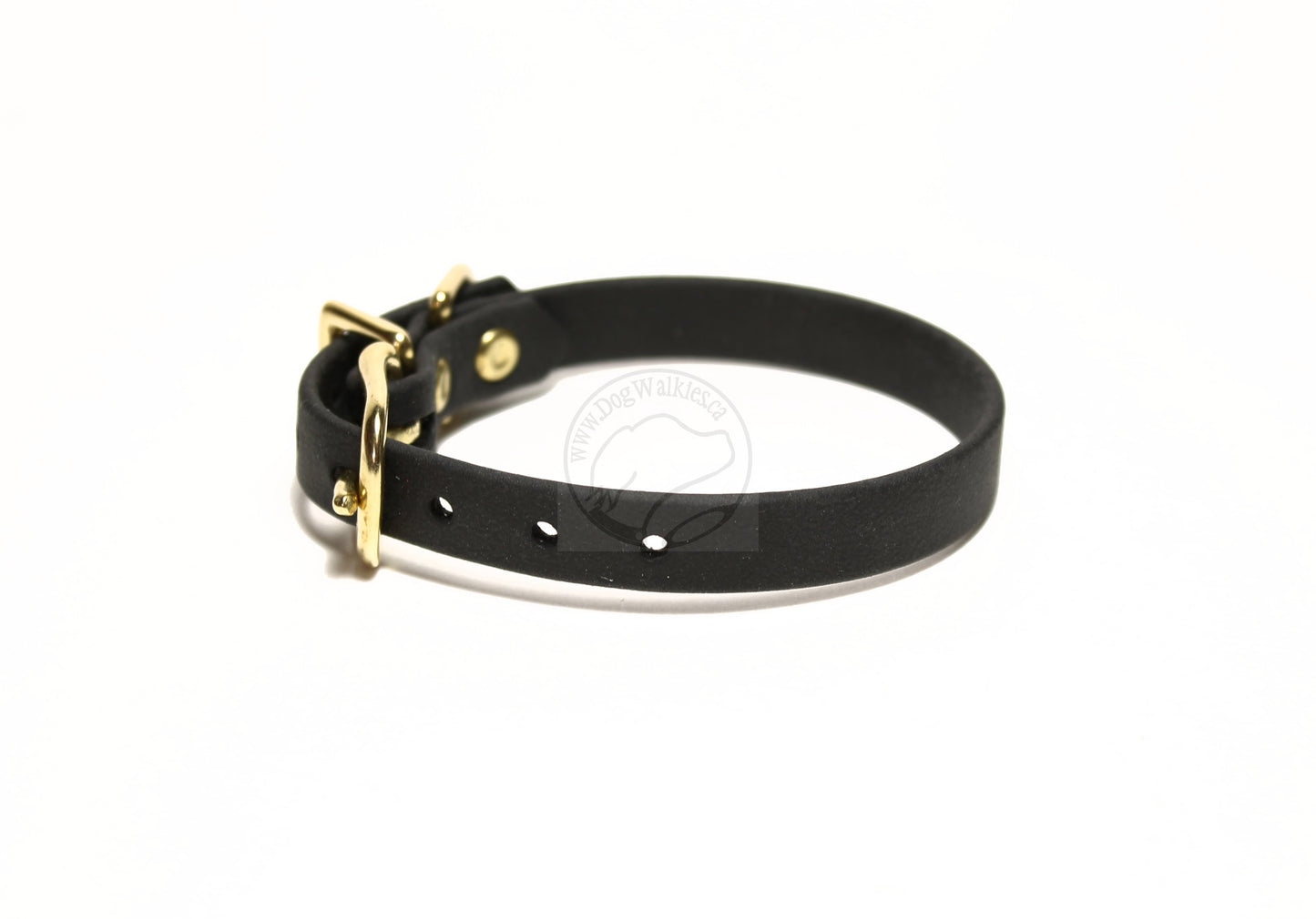 Jet Black Biothane Small Dog Collar - 1/2" (12mm) wide