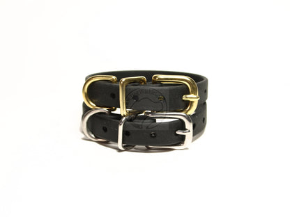 Jet Black Biothane Small Dog Collar - 1/2" (12mm) wide