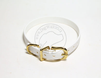 Snow White Biothane Small Dog Collar - 1/2" (12mm) wide