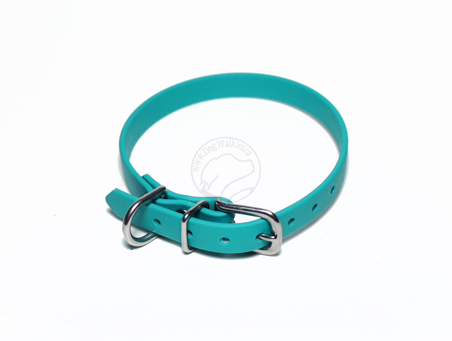 Teal Biothane Small Dog Collar - 1/2" (12mm) wide