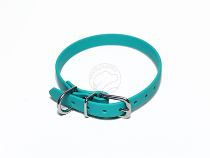 Teal Biothane Small Dog Collar - 1/2" (12mm) wide