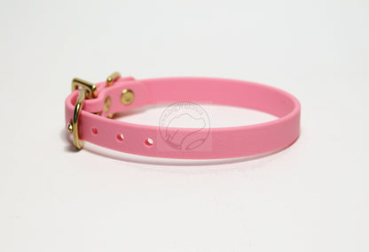 Bubblegum Pink Biothane Small Dog Collar - 1/2" (12mm) wide