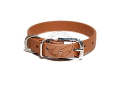 Caramel Brown Biothane Small Dog Collar - 1/2" (12mm) wide