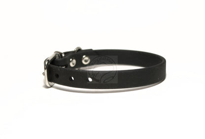 Jet Black Biothane Small Dog Collar - 1/2" (12mm) wide