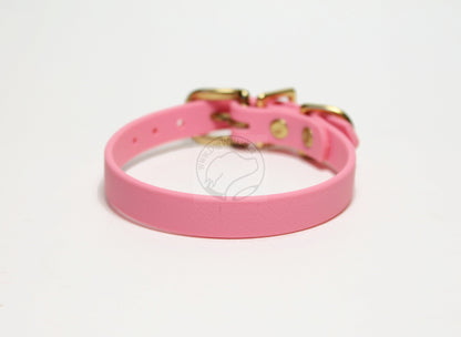 Bubblegum Pink Biothane Small Dog Collar - 1/2" (12mm) wide