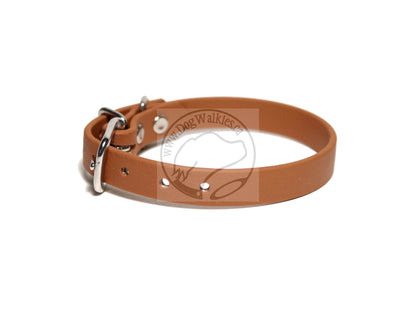 Caramel Brown Biothane Small Dog Collar - 1/2" (12mm) wide