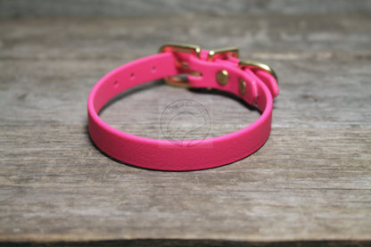 Fuchsia Pink Biothane Small Dog Collar - 1/2" (12mm) wide