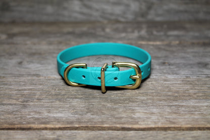 Teal Biothane Small Dog Collar - 1/2" (12mm) wide