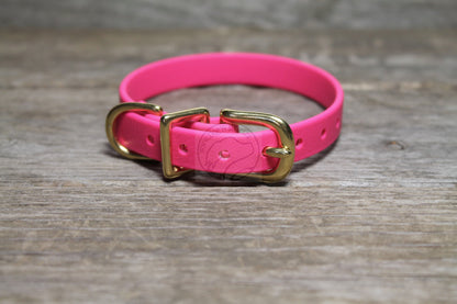 Fuchsia Pink Biothane Small Dog Collar - 1/2" (12mm) wide