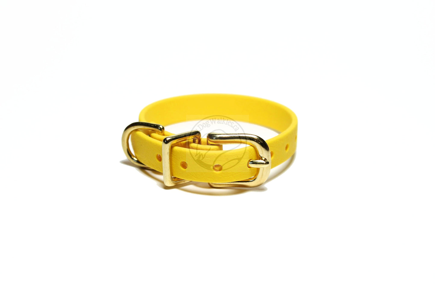Sunflower Yellow Biothane Small Dog Collar - 1/2" (12mm) wide