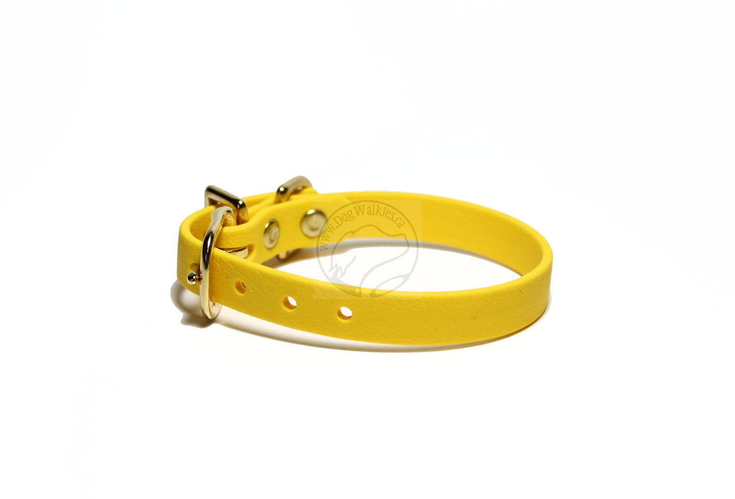 Sunflower Yellow Biothane Small Dog Collar - 1/2" (12mm) wide