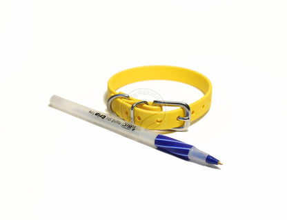 Sunflower Yellow Biothane Small Dog Collar - 1/2" (12mm) wide