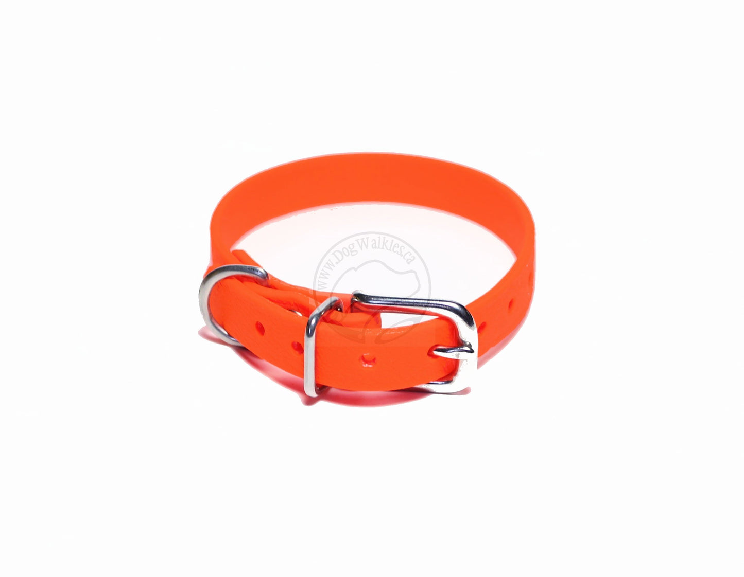 Neon Blaze Orange Biothane Small Dog Collar - 1/2" (12mm) wide