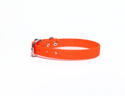 Neon Blaze Orange Biothane Small Dog Collar - 1/2" (12mm) wide
