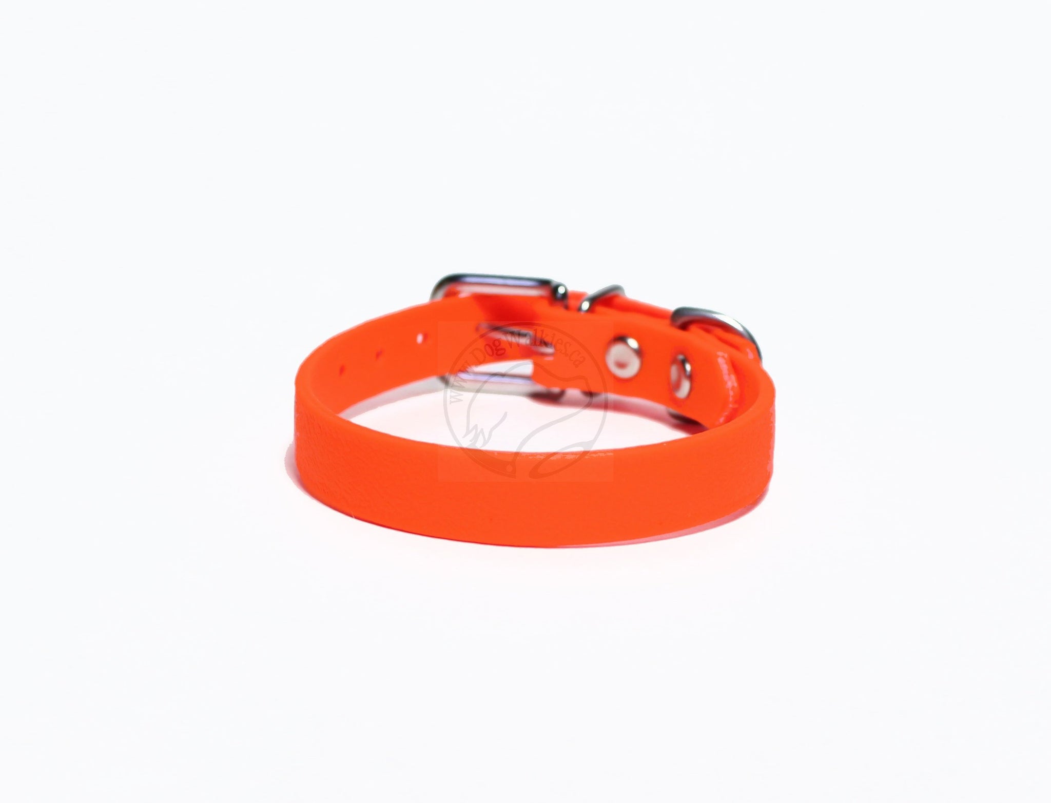 Neon Blaze Orange Biothane Small Dog Collar - 1/2" (12mm) wide