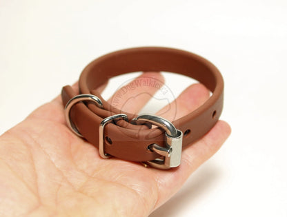 Milk Chocolate Brown Biothane Dog Collar - 5/8"(16mm) wide