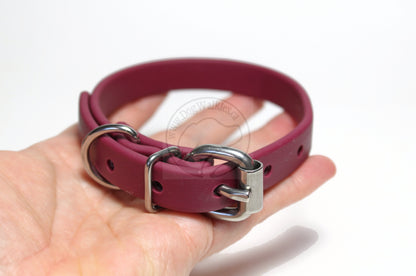 Wine Merlot Biothane Dog Collar - 5/8"(16mm) wide