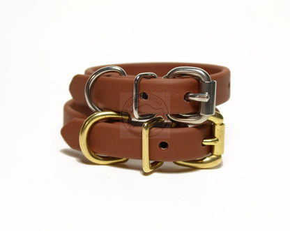 Milk Chocolate Brown Biothane Dog Collar - 5/8"(16mm) wide