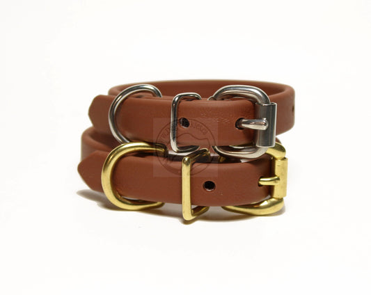 Milk Chocolate Brown Biothane Dog Collar - 5/8"(16mm) wide