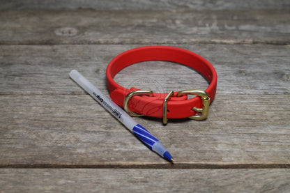 Poppy Red Biothane Dog Collar - 5/8"(16mm) wide