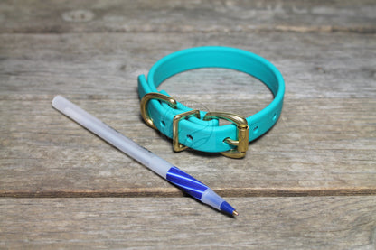 Teal Biothane Dog Collar - 5/8"(16mm) wide