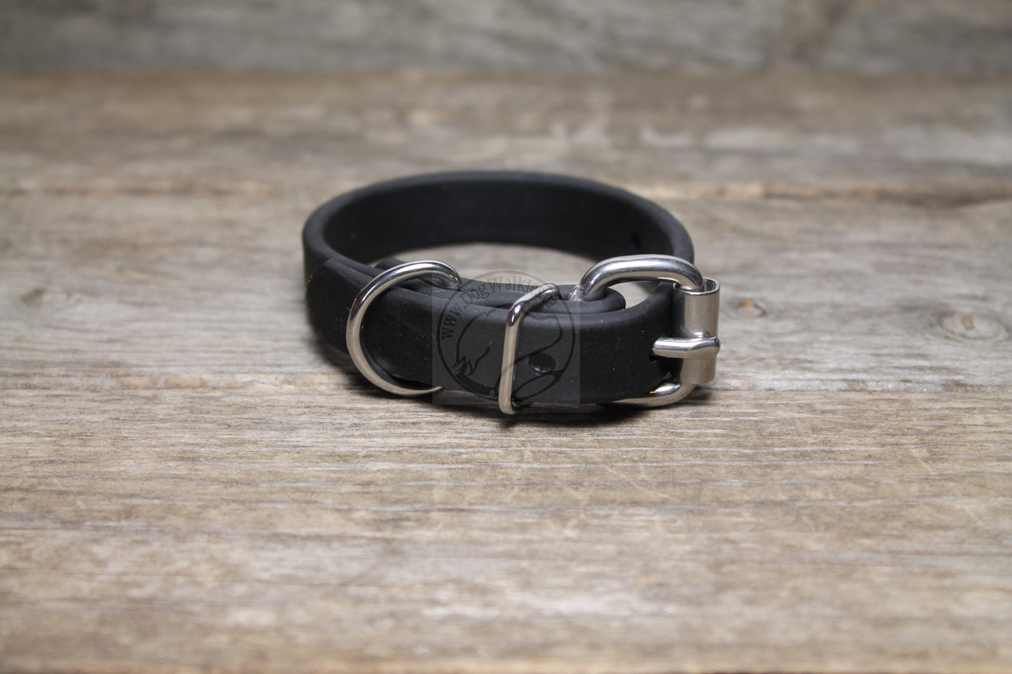 Jet Black Biothane Dog Collar - 5/8"(16mm) wide