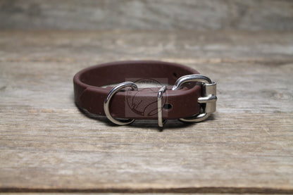 Dark Chocolate Brown Biothane Dog Collar - 5/8"(16mm) wide