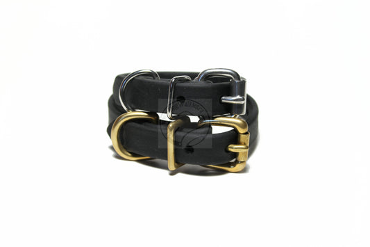 Jet Black Biothane Dog Collar - 5/8"(16mm) wide
