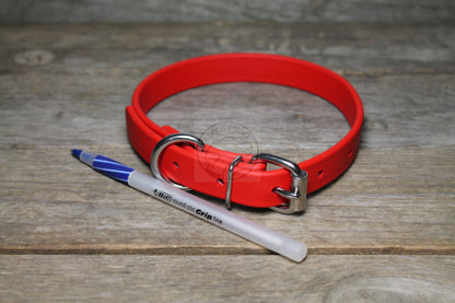 Poppy Red Biothane Dog Collar - 3/4" (20mm) wide