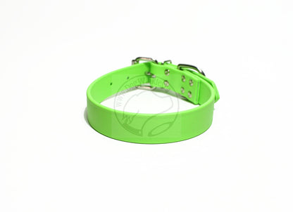 Lime Green Biothane Dog Collar - 1 inch (25mm) wide