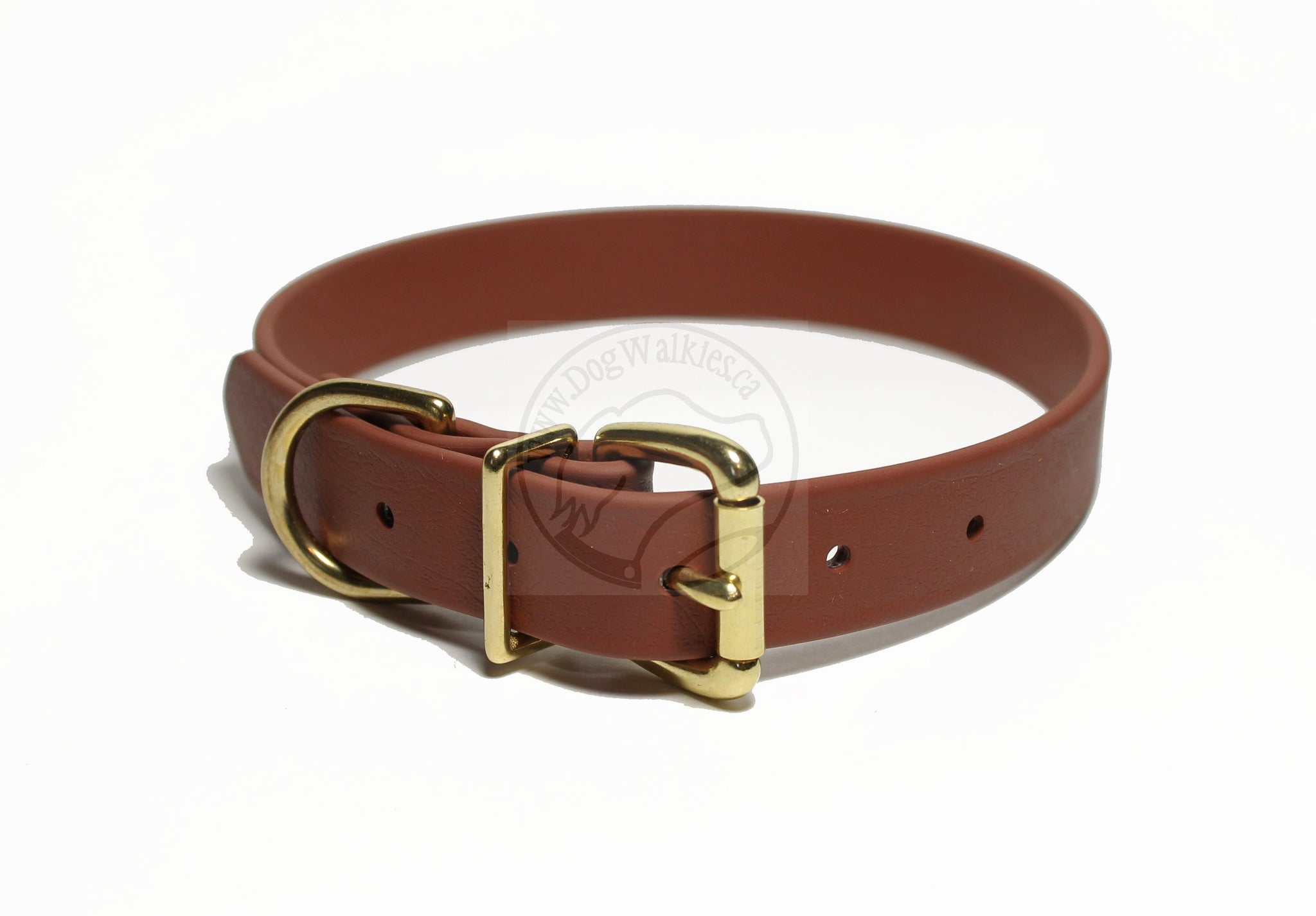 Milk Chocolate Brown Biothane Dog Collar - 1 inch (25mm) wide