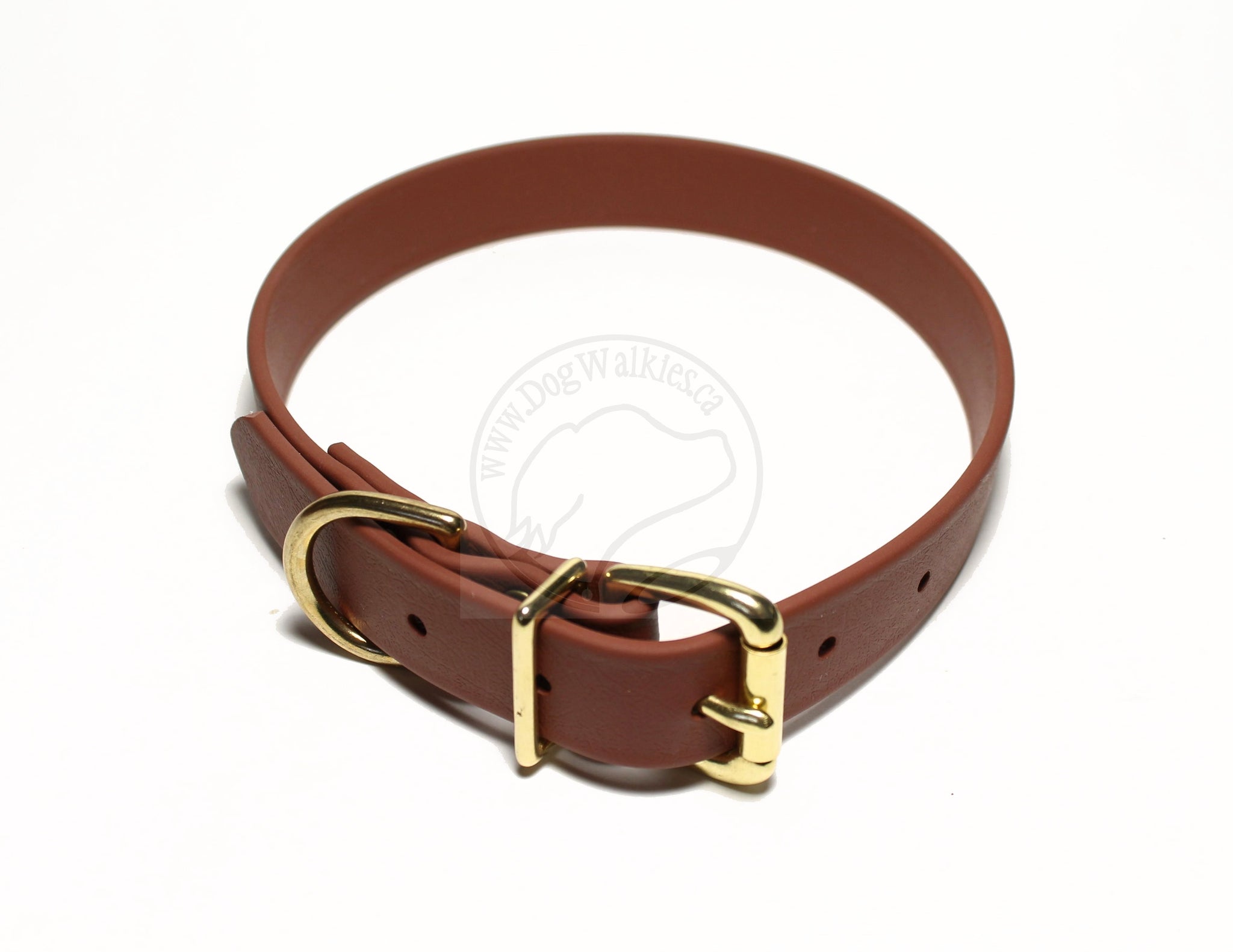 Milk Chocolate Brown Biothane Dog Collar - 1 inch (25mm) wide