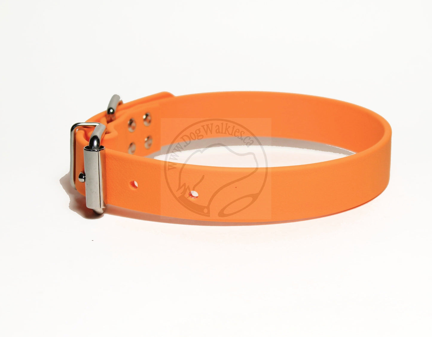 Bright Pumpkin Orange Biothane Dog Collar - 1 inch (25mm) wide
