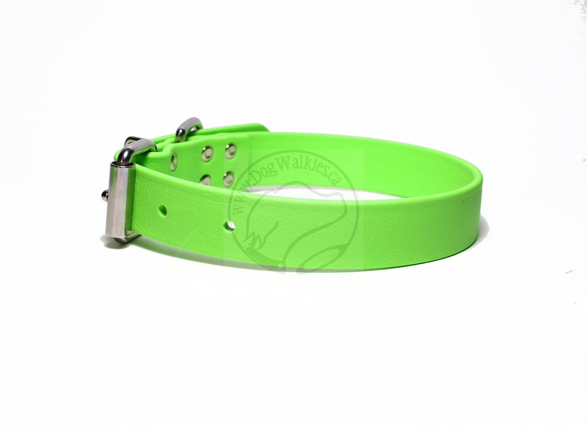 Lime Green Biothane Dog Collar - 1 inch (25mm) wide