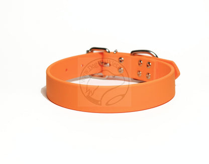 Bright Pumpkin Orange Biothane Dog Collar - 1 inch (25mm) wide
