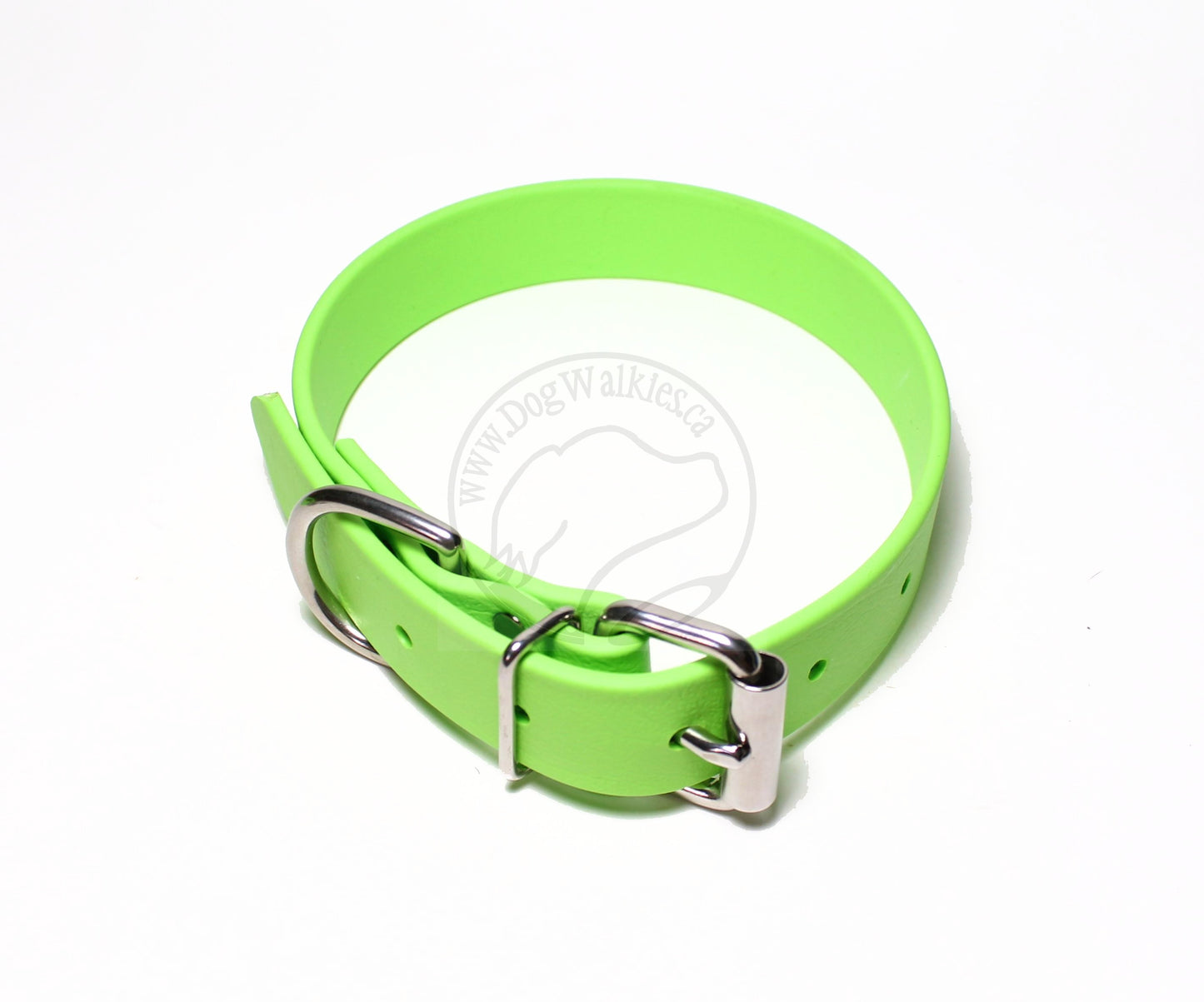 Lime Green Biothane Dog Collar - 1 inch (25mm) wide