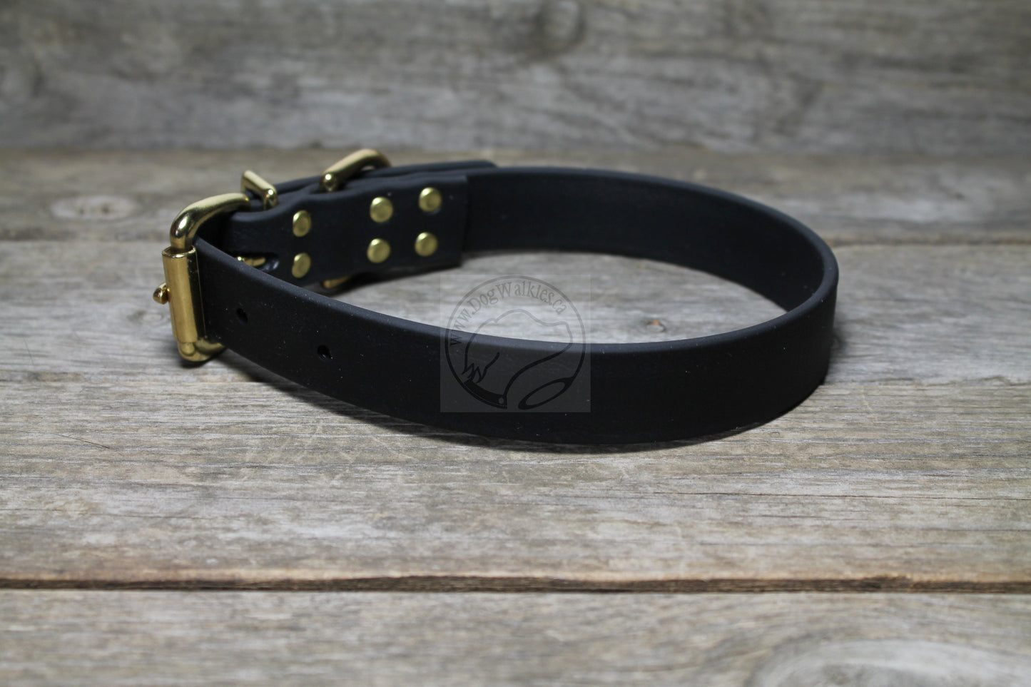 Jet Black Biothane Dog Collar - 1 inch (25mm) wide