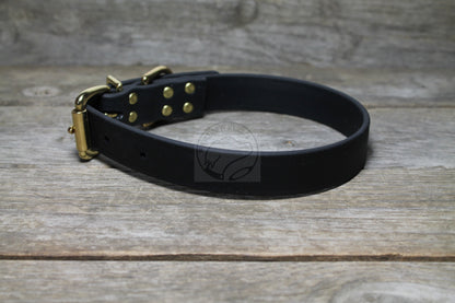 Jet Black Biothane Dog Collar - 1 inch (25mm) wide